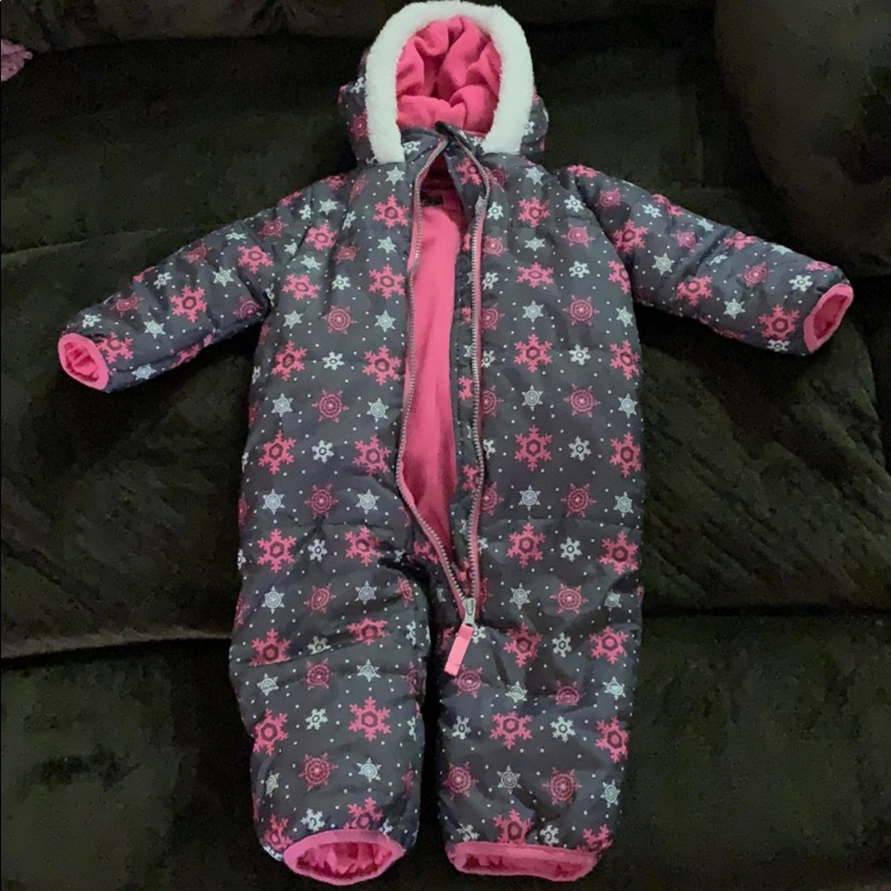 12 months girls Zip up, one piece snow suit